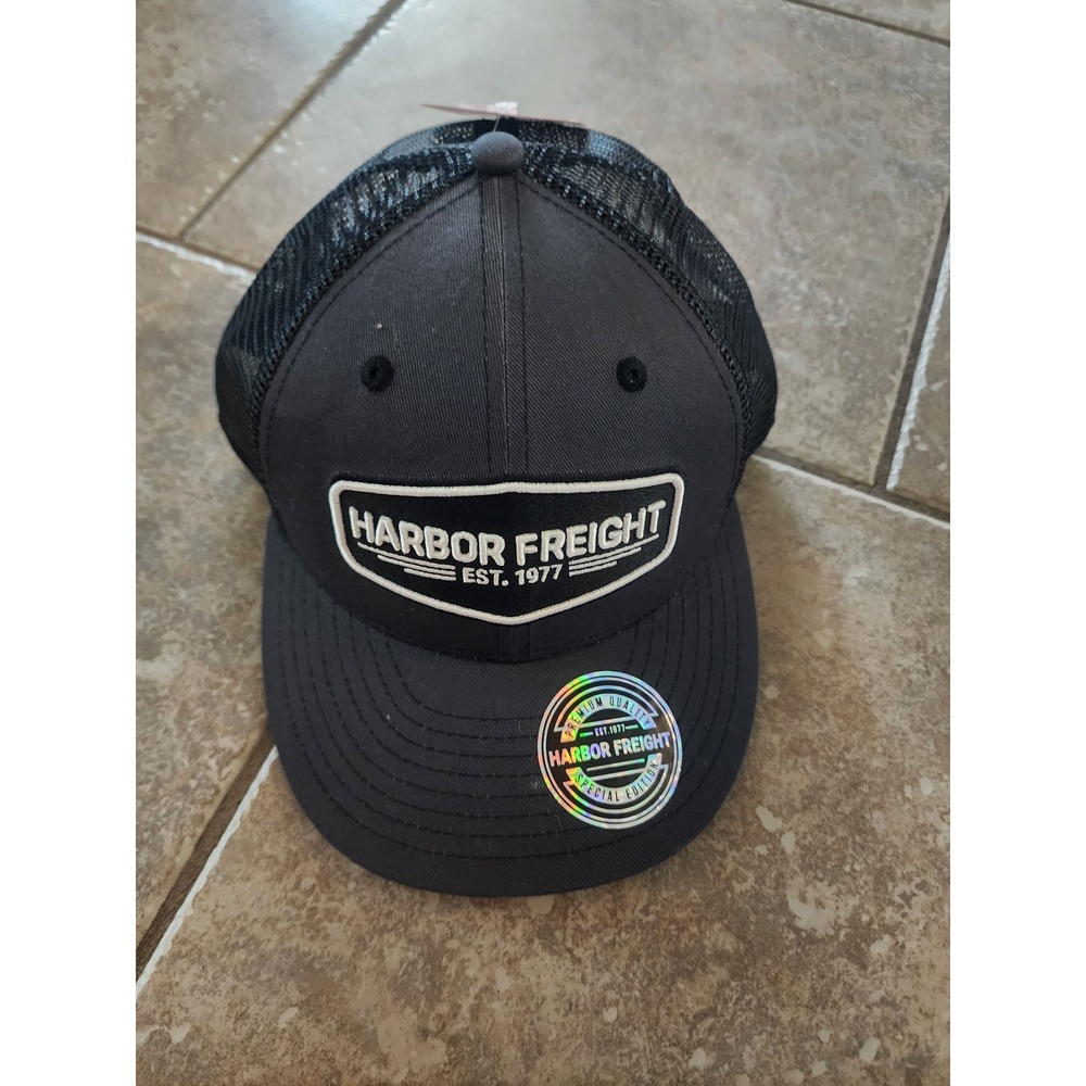 Harbor Freight Special Edition Trucker Hat Black Mesh Snapback Cap Est 1977 HFT